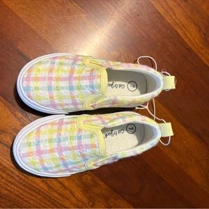 Cat & Jack Pastel Plaid Kids Slip-On Sneakers